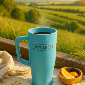 MYVERSE 40oz Insulated Stainless Steel Tumbler with Handle & Straw Lid – Leak-Proof Blue Travel Mug