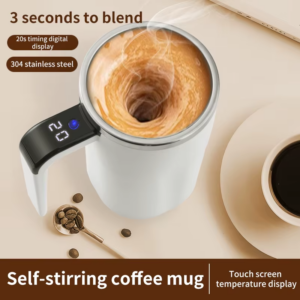 Self-Stirring Electric Mug – USB Rechargeable, Waterproof, Food-Grade Coffee Cup
