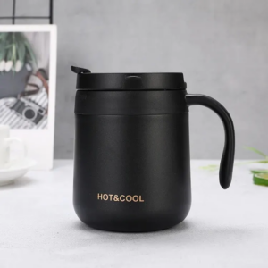 Stainless Steel Insulated Coffee Mug with Handle & Lid